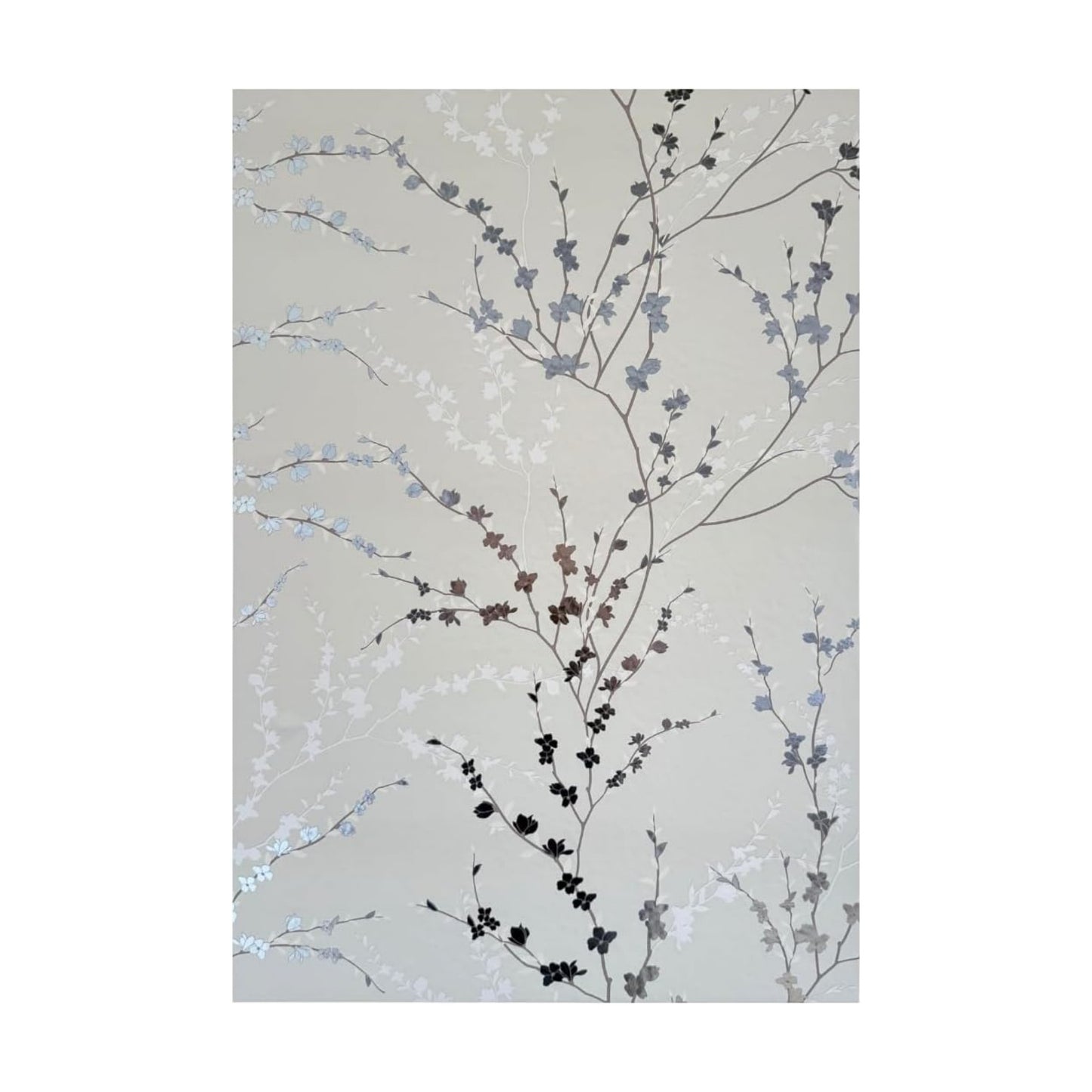 Peel and Stick Wallpaper Panels in West Coast Branch Floral Design / Sage Green / 16 x 24 / Set of 8