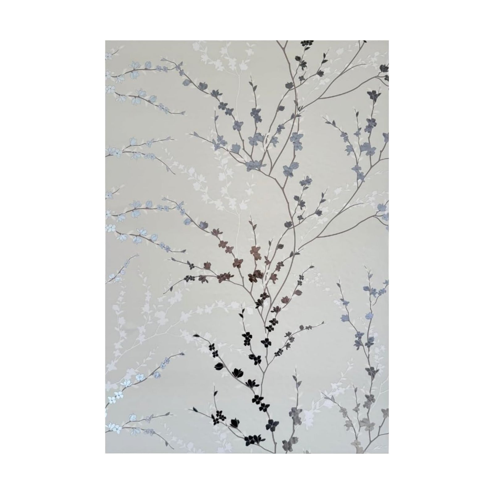 Peel and Stick Wallpaper Panels in West Coast Branch Floral Design / Sage Green / 16 x 24 / Set of 8