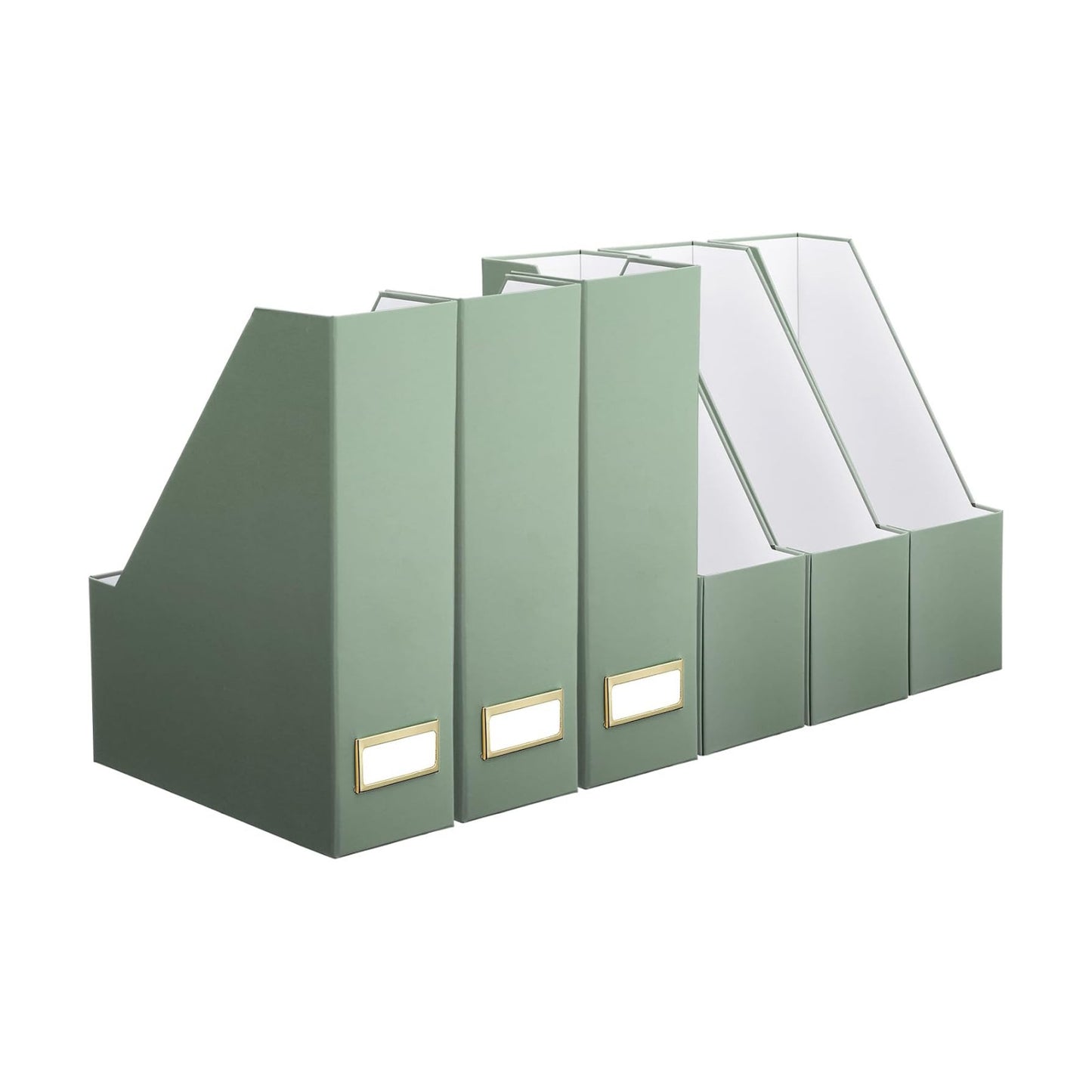 Feifeiya Magazine Holder Set of 6 Sturdy Cardboard Magazine File BOY7116 Beautiful Desk Book Organizer and Storage Box