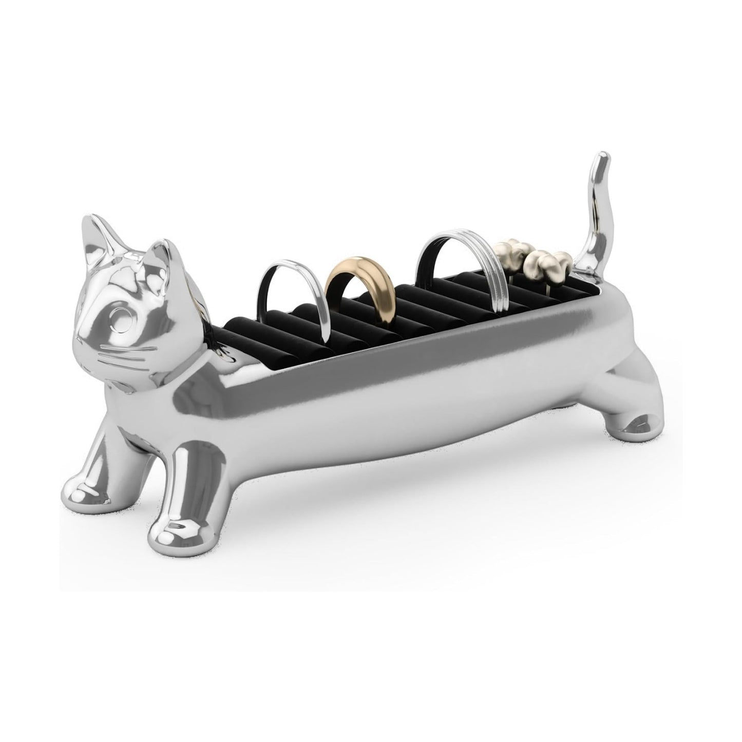 Ring Holder / Gift for Pet Kitty Kitten Lover / Chrome / Ali Cat