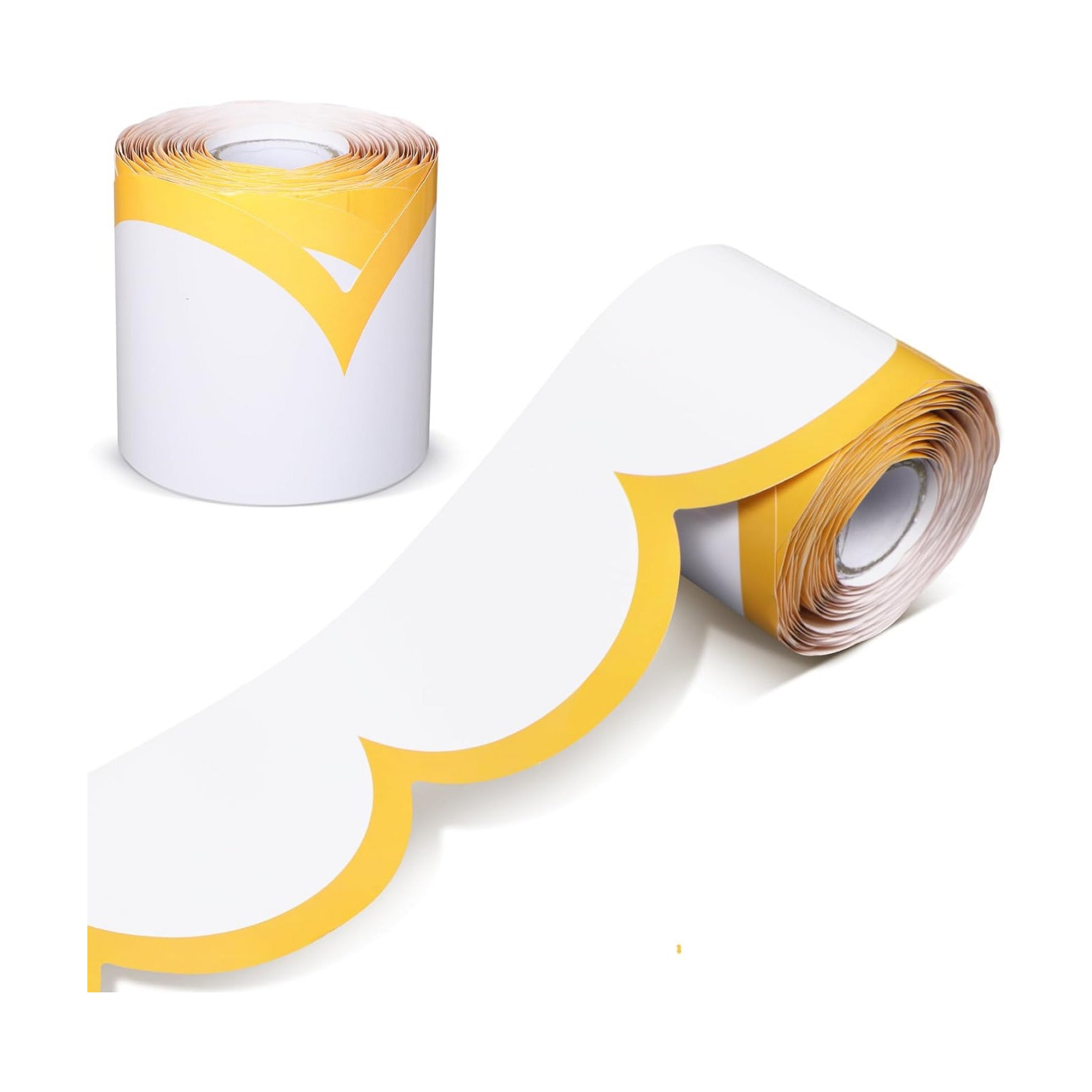 Bulletin Board Borders Wave Line Scalloped Board Borders / Goldenrod Yellow and White / 65 Inch