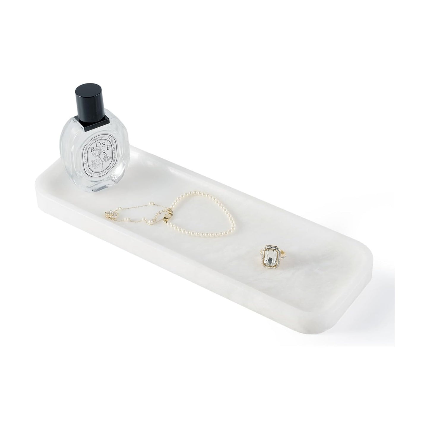 Stone Tray / Marble Tray / 12 x 4 / Namib Bianco / Natural