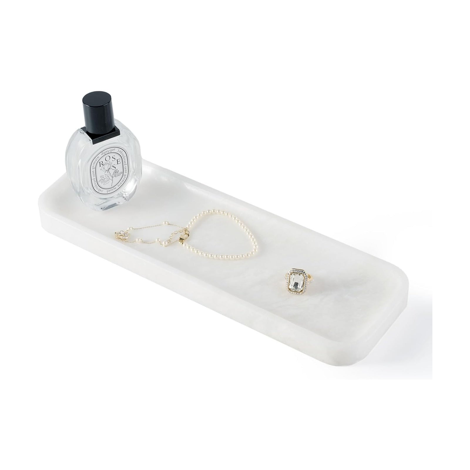 Stone Tray / Marble Tray / 12 x 4 / Namib Bianco / Natural