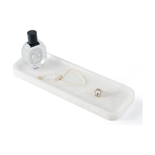 Stone Tray / Marble Tray / 12 x 4 / Namib Bianco / Natural