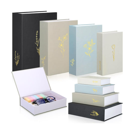 Decorative Books Boxes Faux Books Stacked for Modern Home Coffee Tables Bookshelves DIY / Set of 4