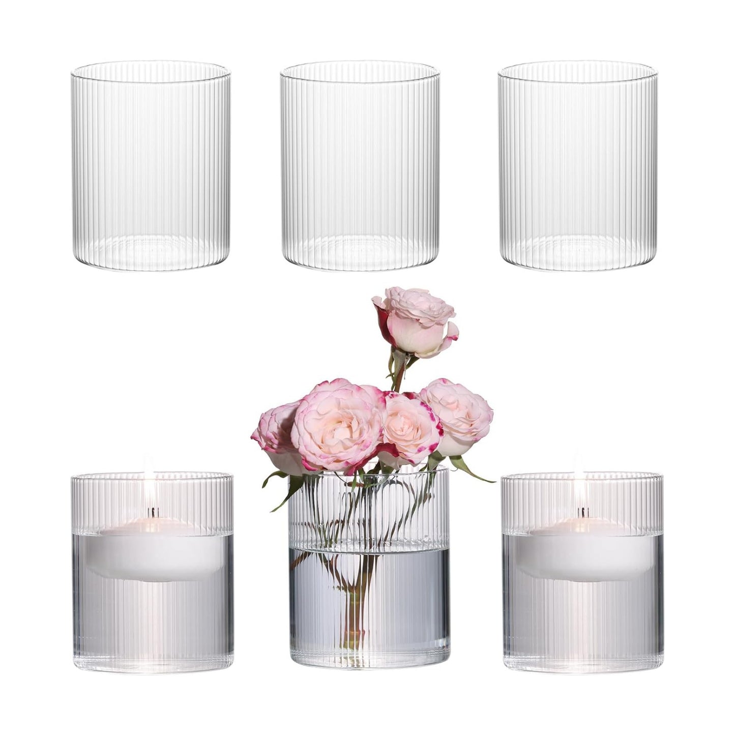Glass Flower Vases / 4in / Clear