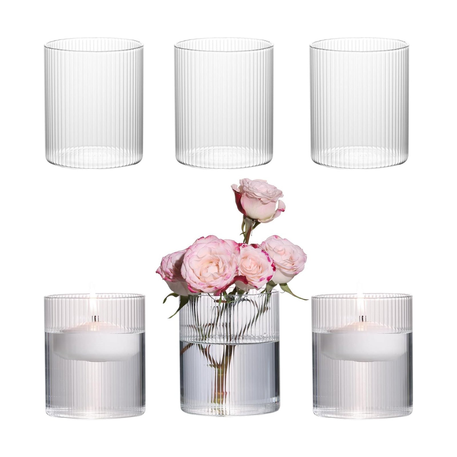 Glass Flower Vases / 4in / Clear