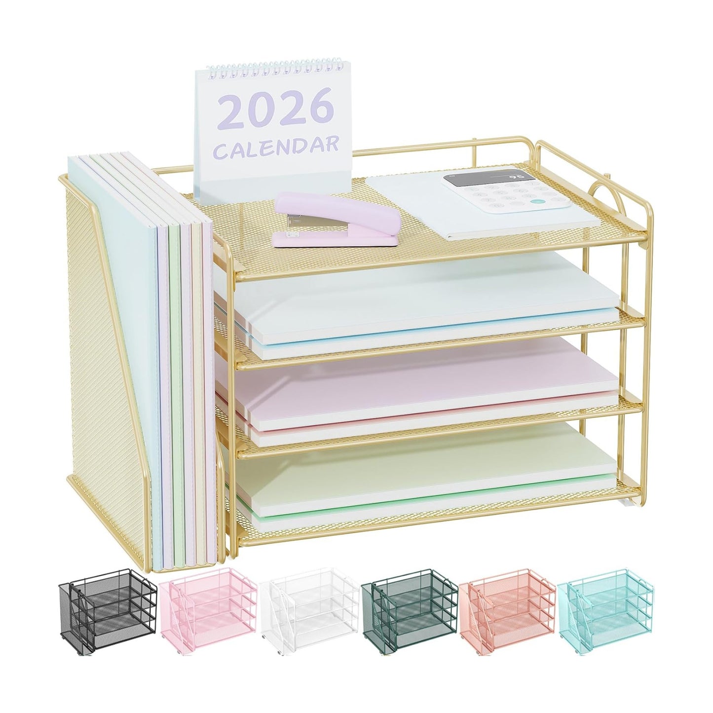 Spacrea Desk Organizers and Accessories, Paper Organizer for Desk with File organizer, Desk Accessories & Workspace