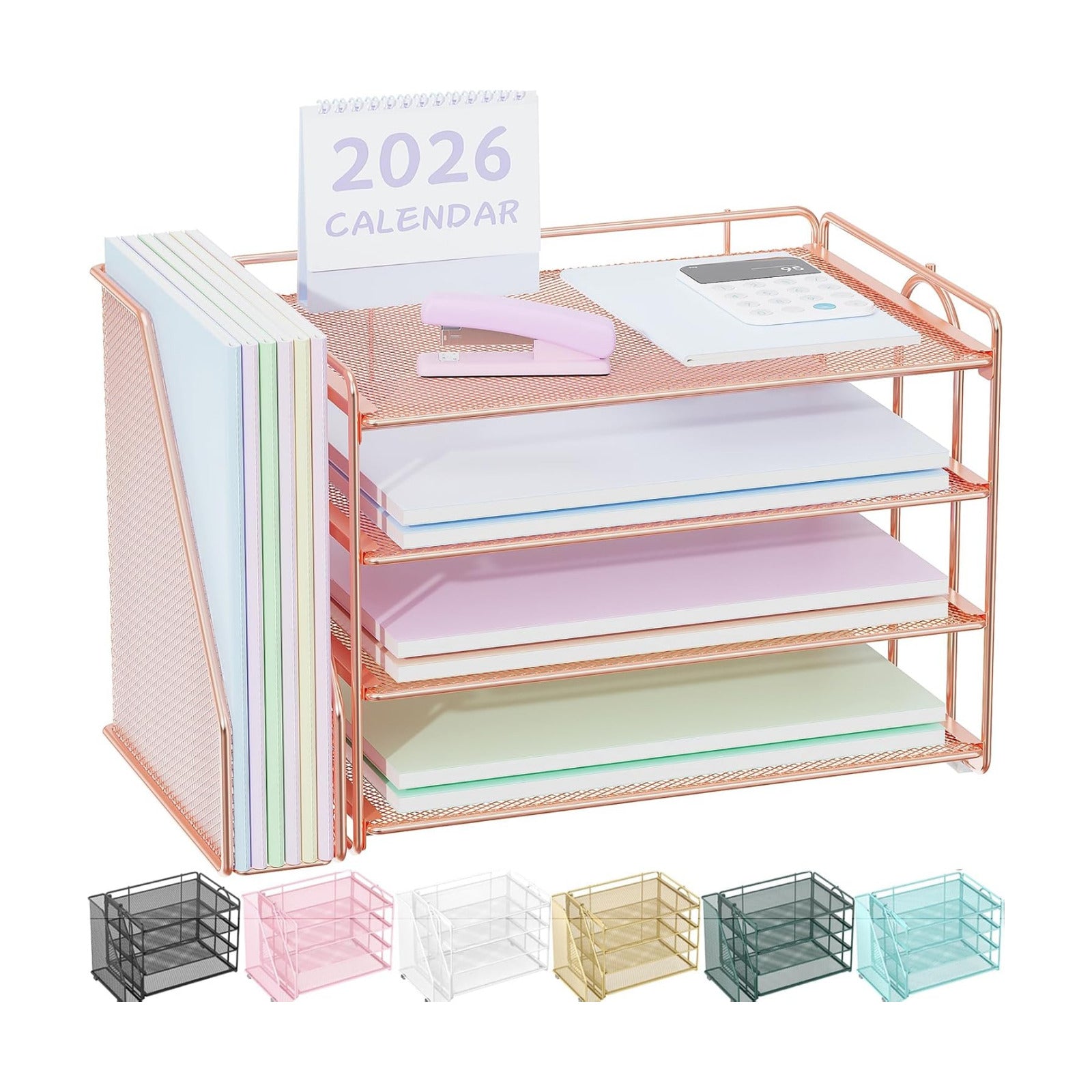 Spacrea Desk Organizers and Accessories, Paper Organizer for Desk with File organizer, Desk Accessories & Workspace