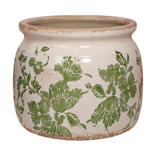 Tuscan Ceramic Indoor Plant Pot & Vase / Classic Green