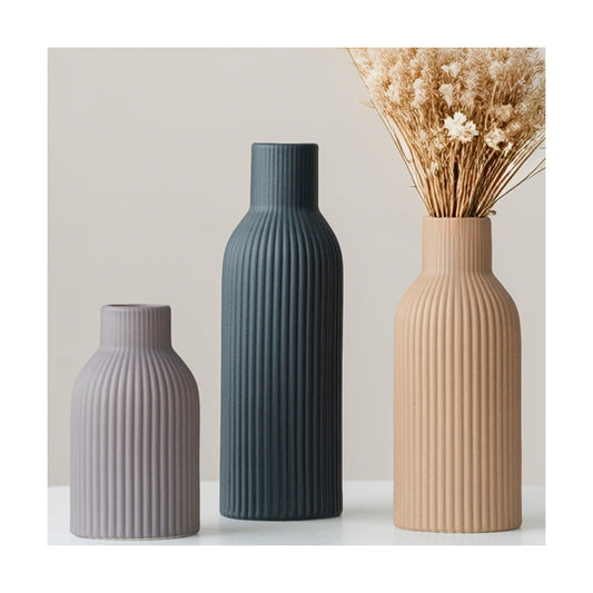 Modern Ceramic Vases / Black Mix / Set of 3