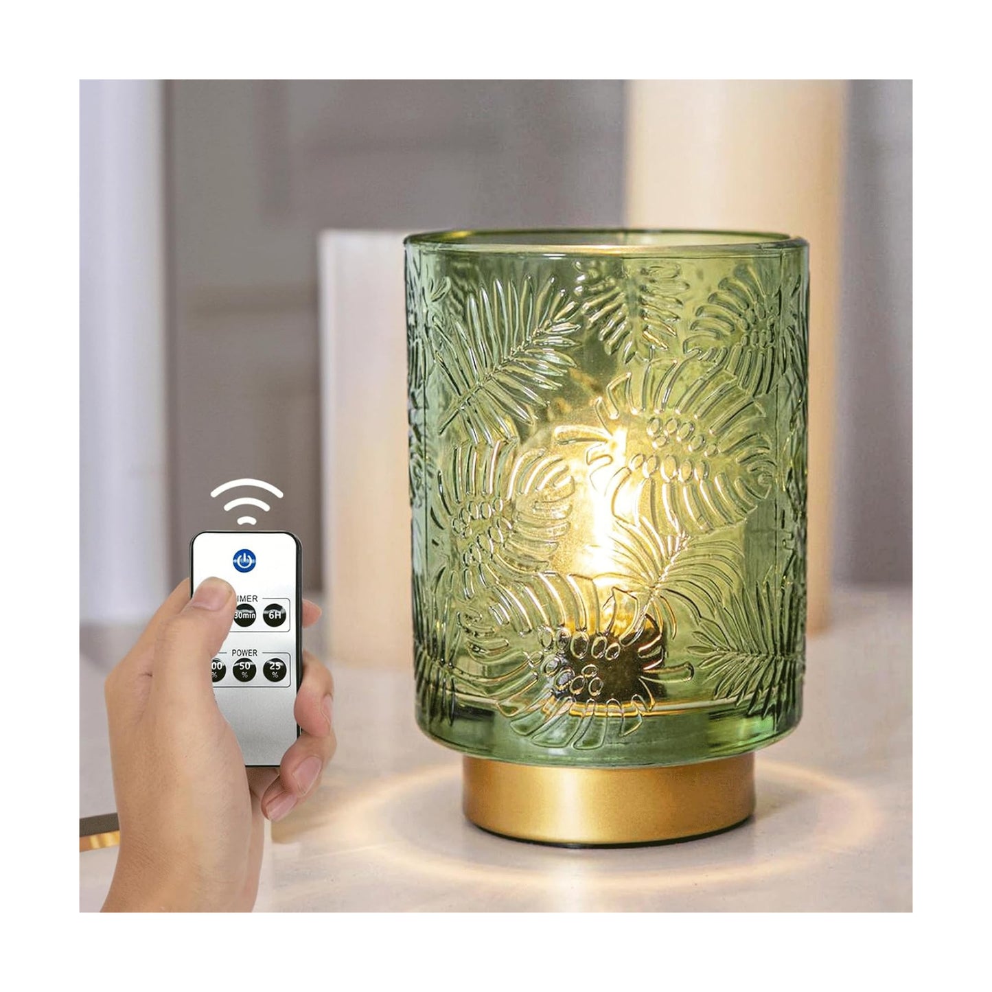 Glass Dimmable Brightness Wireless Lamp / Green