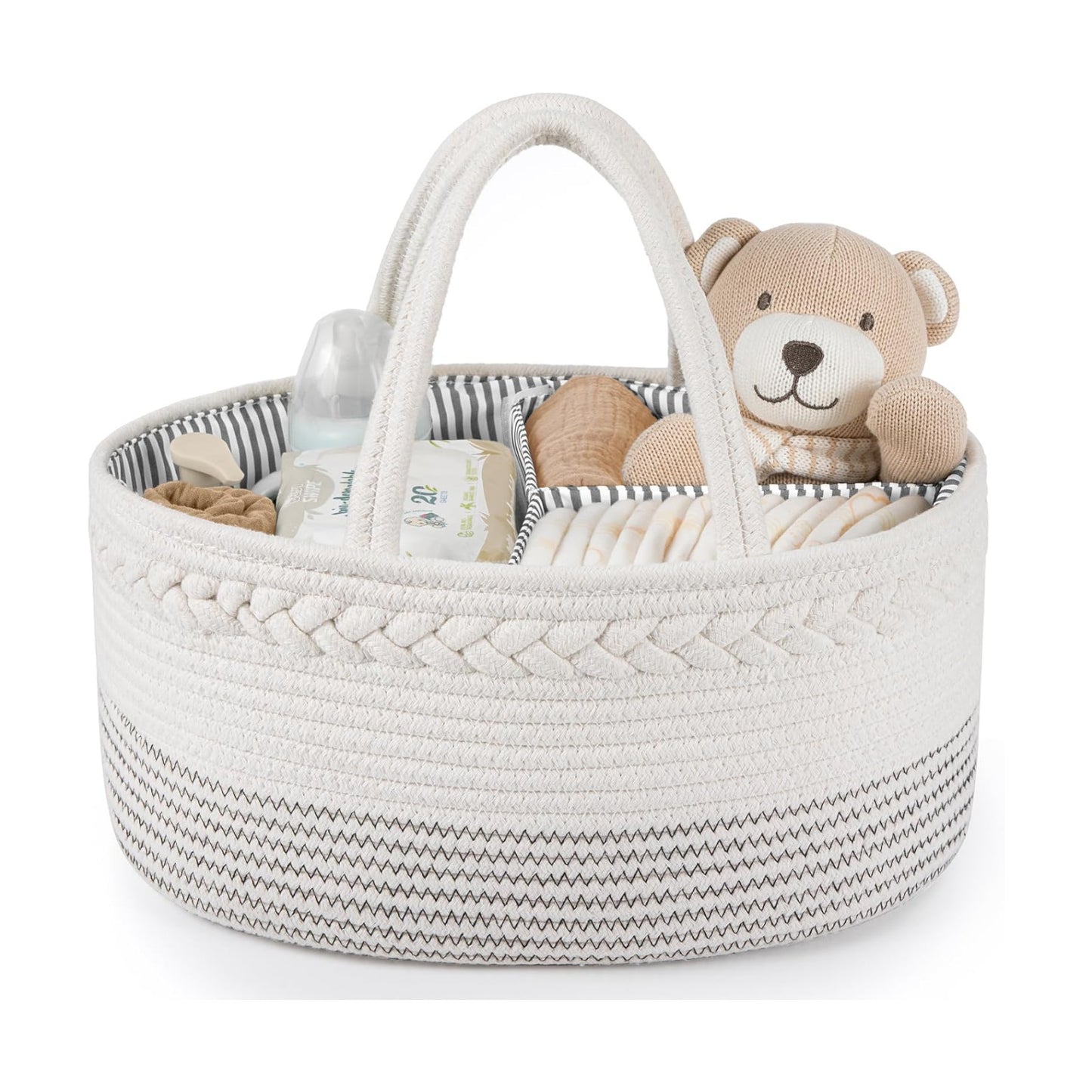 Baby Diaper Caddy Organizer / Large / Off White