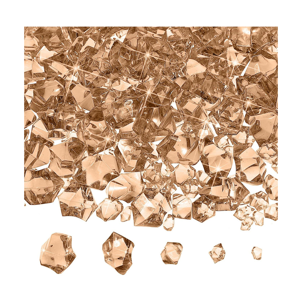 Syhood 570 Pcs Amber Acrylic Gems Plastic Crystals