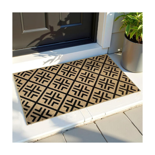 Geometric Doormat Welcome Entrance Doormat Indoor Outdoor Mat Modern Abstract Floor Door Mat Mid Century Minimalist Carpet Non Slip Inside Outside Entryway Area Rug for Hallway