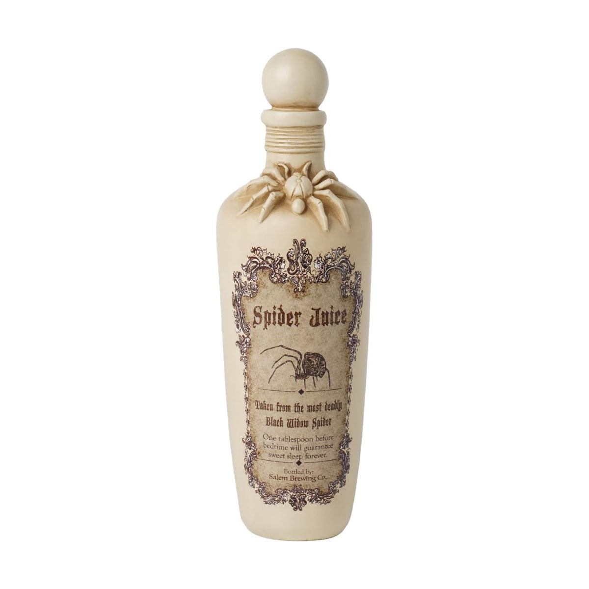 Braxio Witch Potion Bottles for Halloween Décor - White Spider Resin Magic Potion Bottles with Black Web Design, White Spider Decoration, for Shelf Table Party(3x3x10 Inches)
