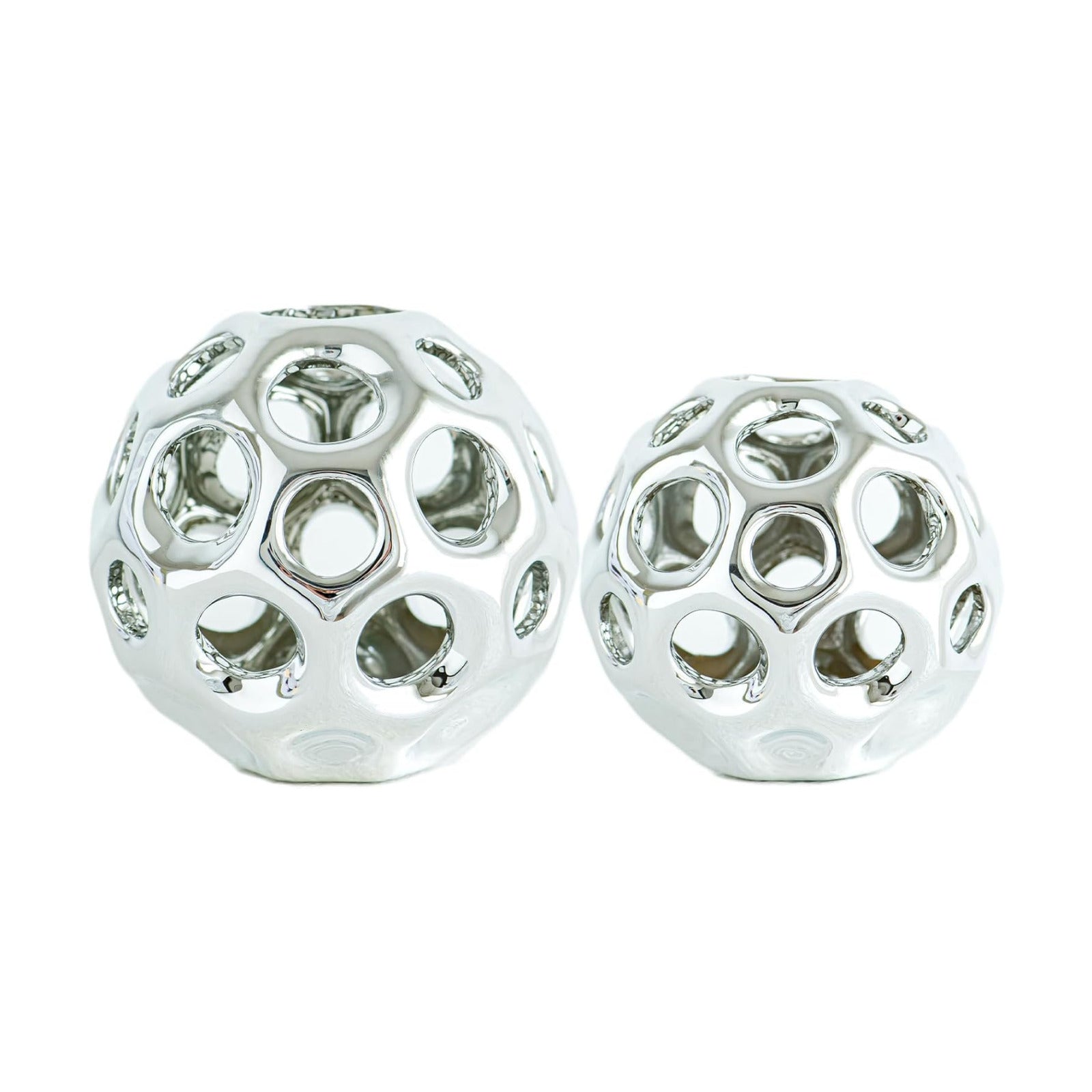Modern Geometric Balls Centerpieces / Silver