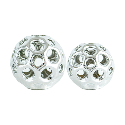 Modern Geometric Balls Centerpieces / Silver
