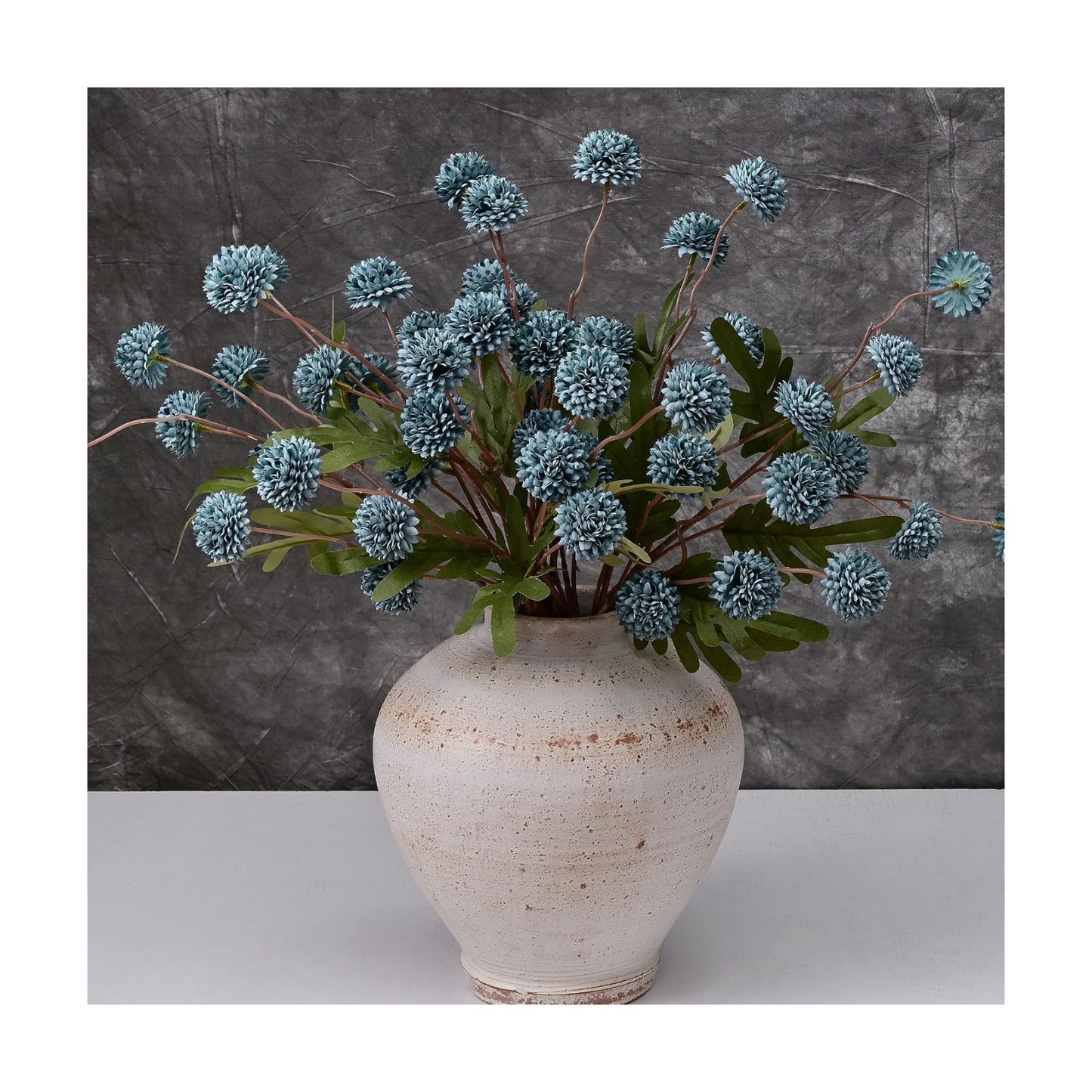 Fake Silk Pompon Mum Artificial Flowers / Blue / Set of 10