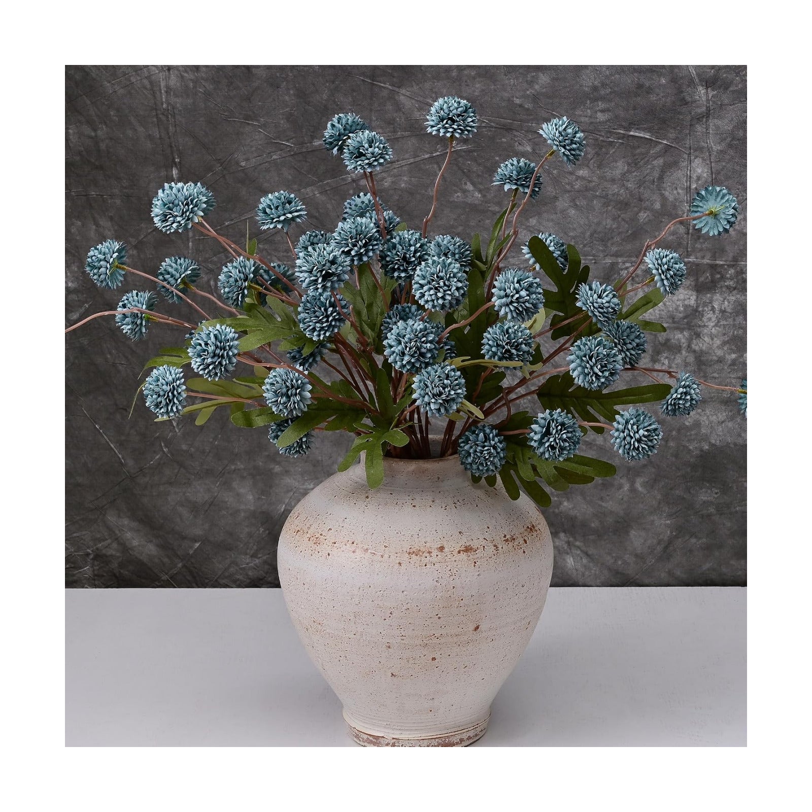 Fake Silk Pompon Mum Artificial Flowers / Blue / Set of 10