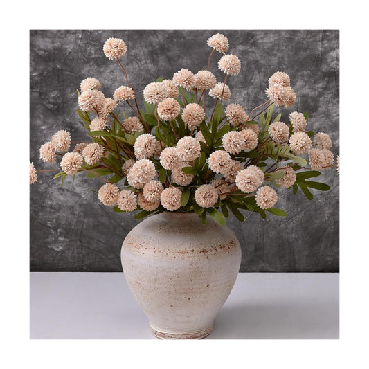 Fake Silk Pompon Mum Artificial Flowers / Beige / Set of 10