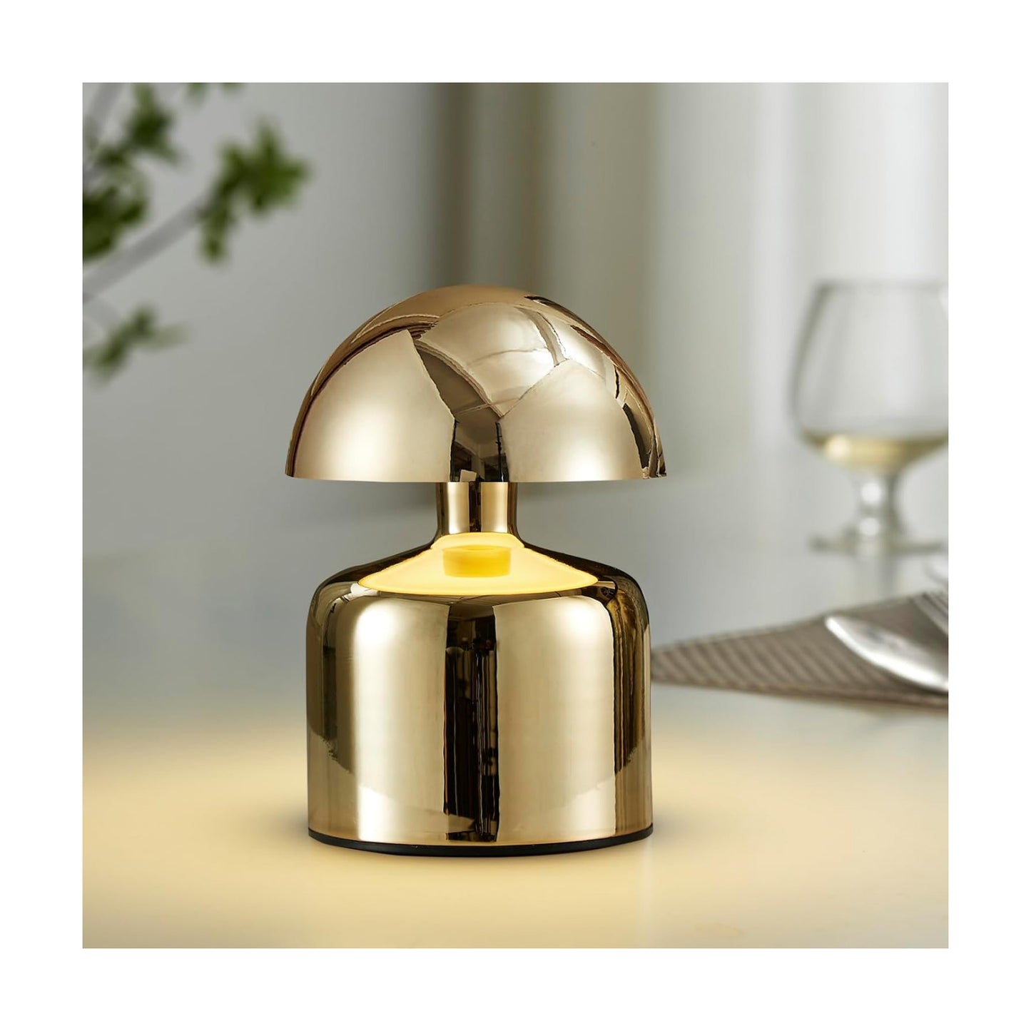 SAIWEYA Modern Cordless Mushroom Small Table Lamp, Dimmable Touch Battery | 3-Way Dimmable, Mini Rechargeable LED Desk