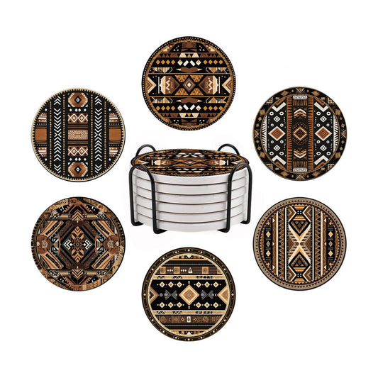 Cork Base and Metal Holder / Western / Set of 6
