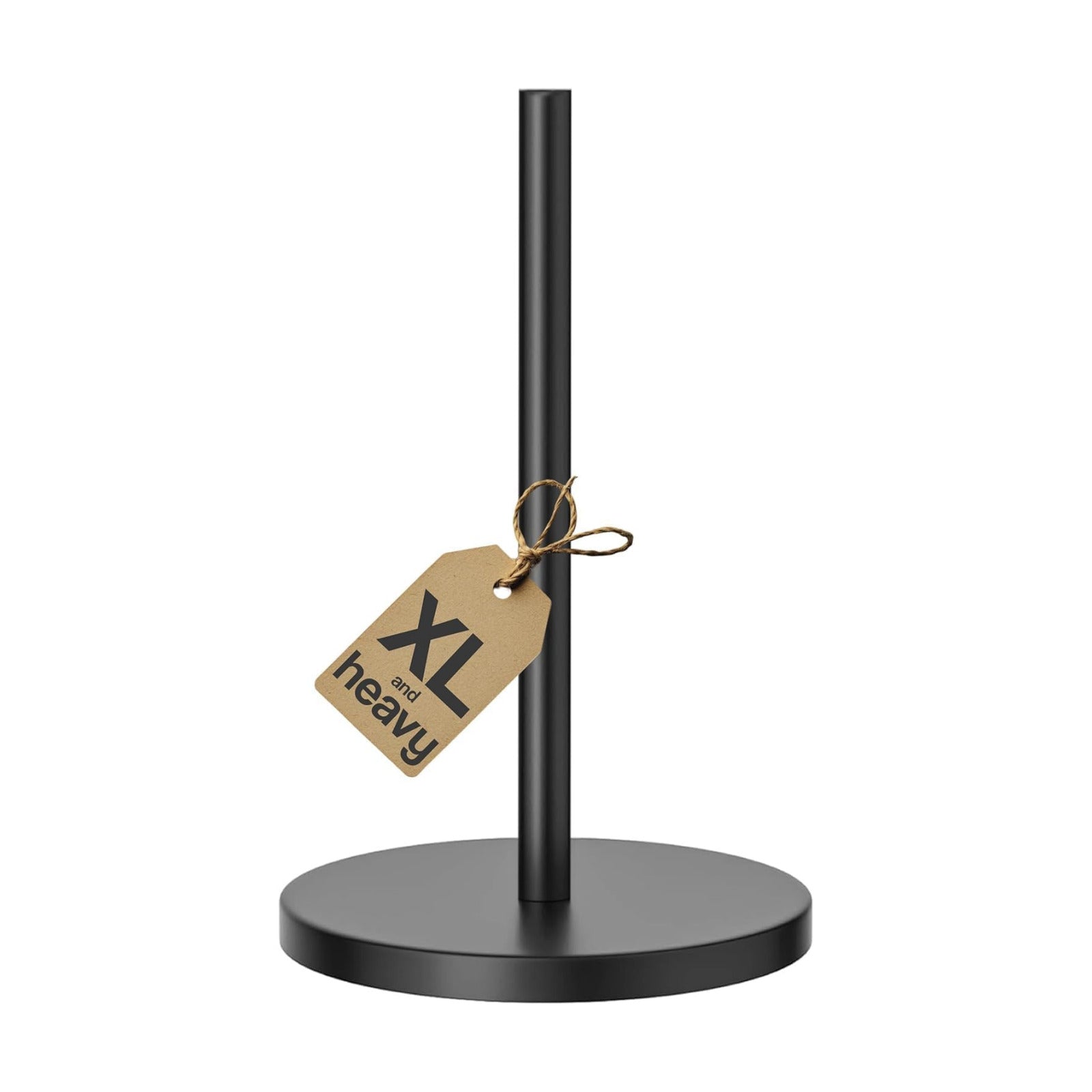 XL and Heavy Weighted Towel Holder, Premium Stainless Steel Large Black Paper Towel Holder, Unique and Modern