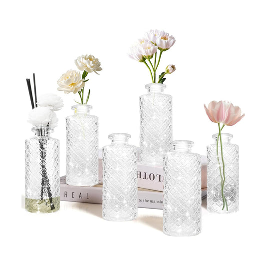 Bud Vase / Flower Bottle / White / Small Vase / Set of 6