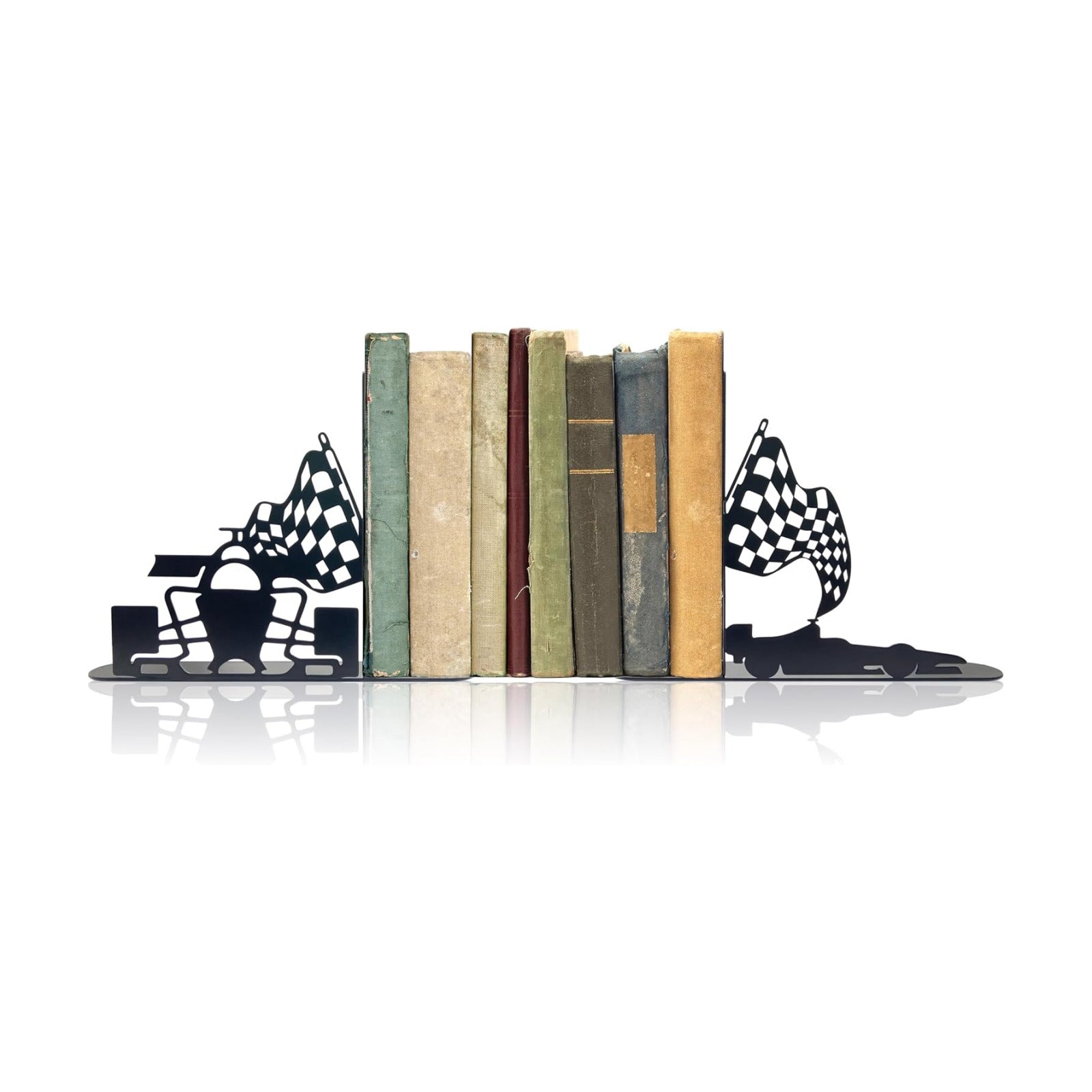 Metal Bookends Decorative Race Car Themed Kids Book Ends