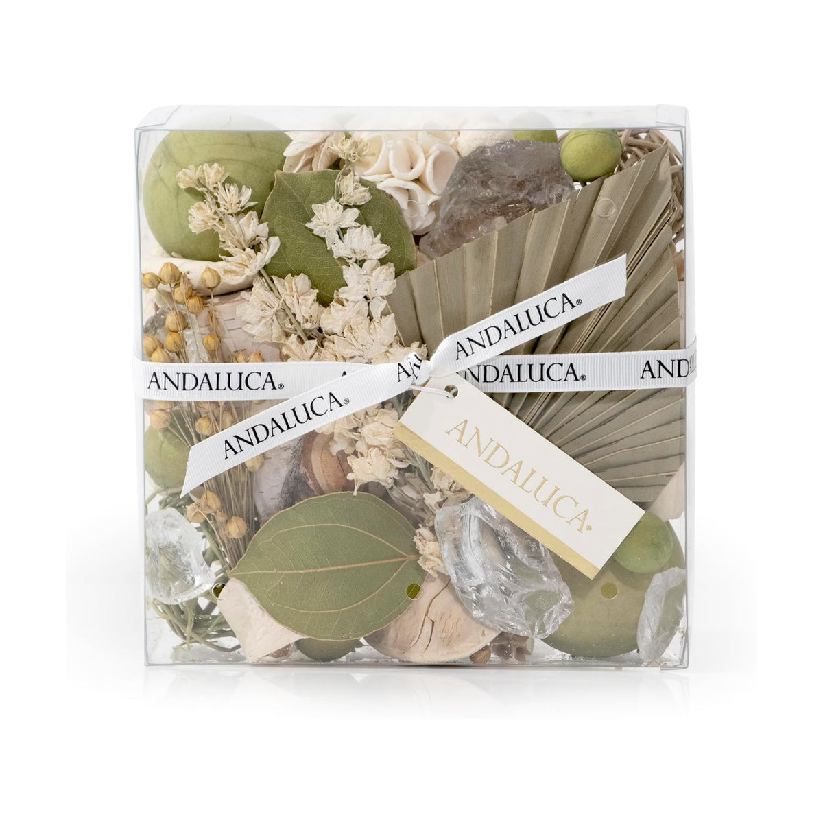 ANDALUCA Maison Box Fragrance Potpourri Decorative Vase & Bowl Filler Home Décor (Palm & Cedar)
