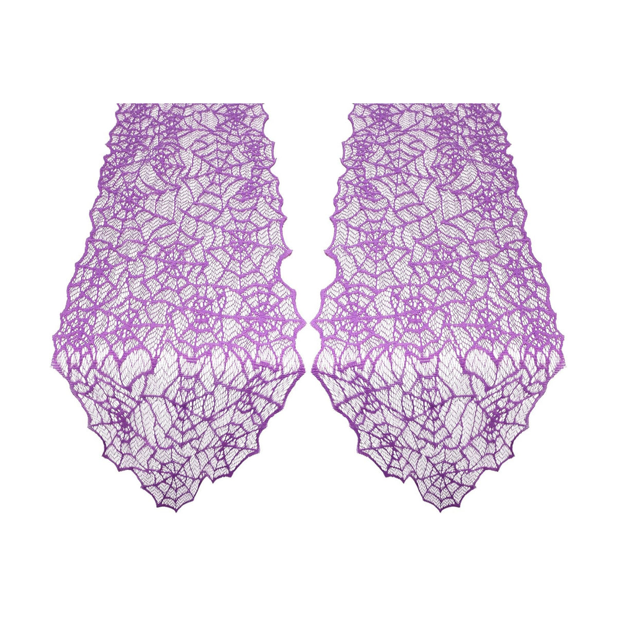 Halloween Table Runner 2 Pcs Purple Spiderweb Table Runner Lace Spider Web Table Runners for Halloween Table Decor Lace Runner for Tables Tables Centerpiece Kitchen Dining Decoration 12x72 Inch