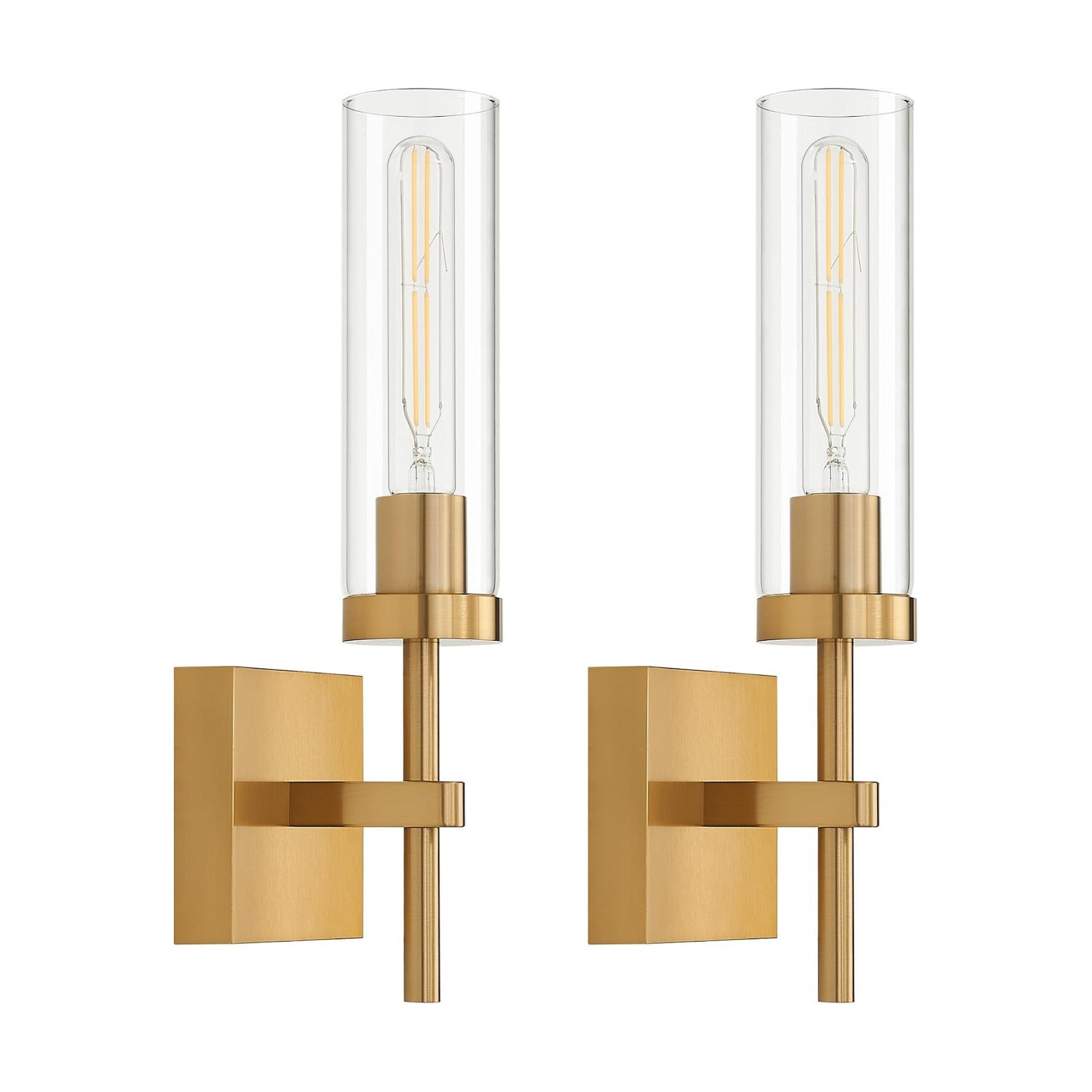 Gold Battery Operated Wall Sconce Set of 2, Wireless Wall Sconces with Remote Control, Rechargeable LED Dimmable Wall