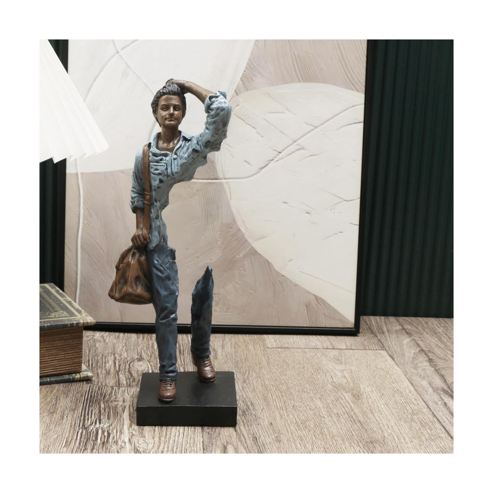 Decorative Traveler Figurine / Blue / 9.84 Inch