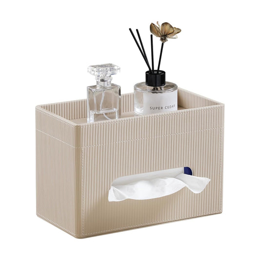 Storage Tray / PU Leather Tissue Holder / Beige