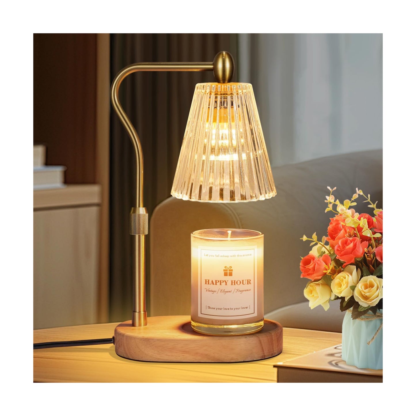 Imenlox Candle Warmer Lamp, with Timer and Dimmer, Adjustable Height, for Mom, Christmas Birthday Gifts for Women