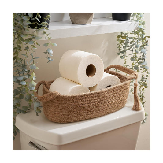 Boho Jute Cotton Rope Bin / Natural Brown