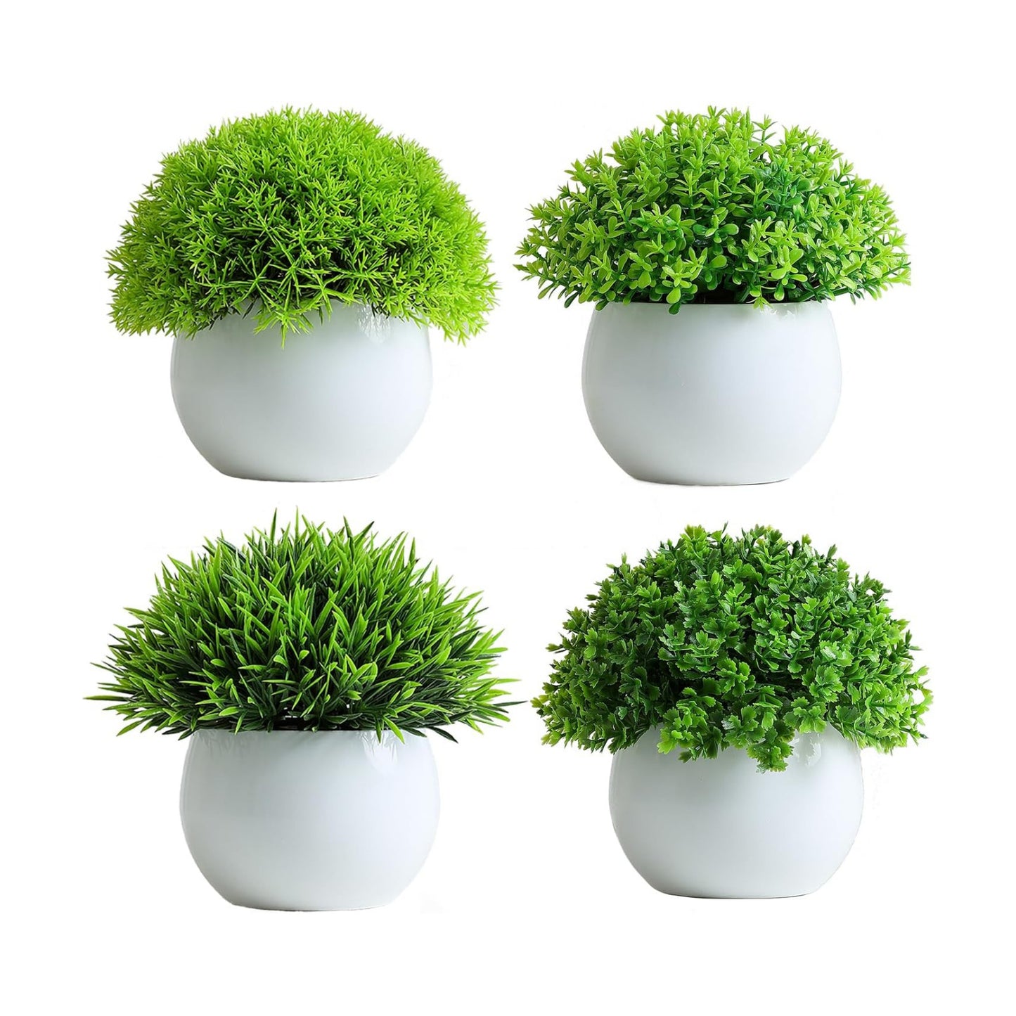 Fake Plants 4 Packs Artificial Potted Plants Faux Greenery Small Fake Shelf or Desk Greenery