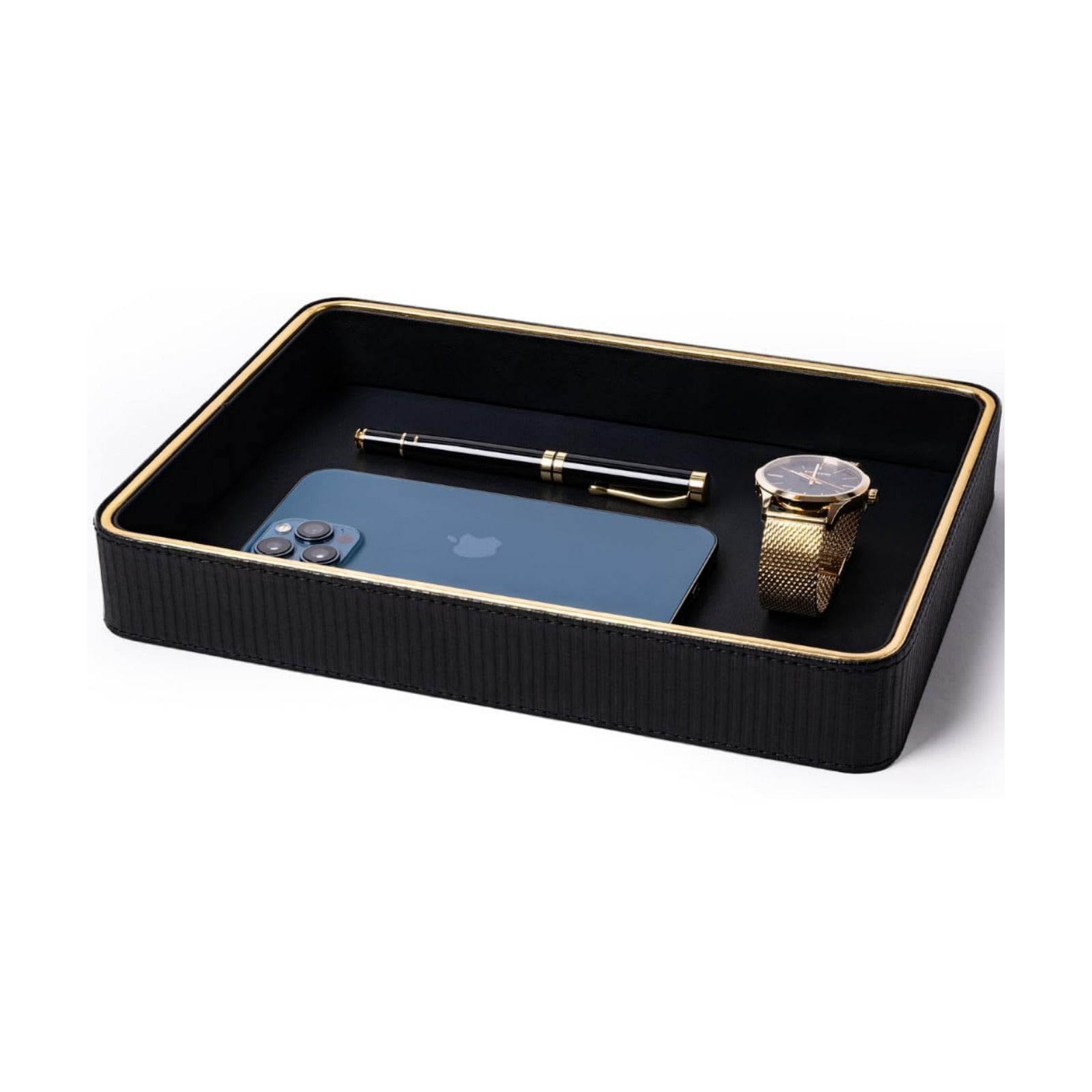 Cologne Tray / Mens Valet Catch All Trays / Black / 8 x 11 x 1.8