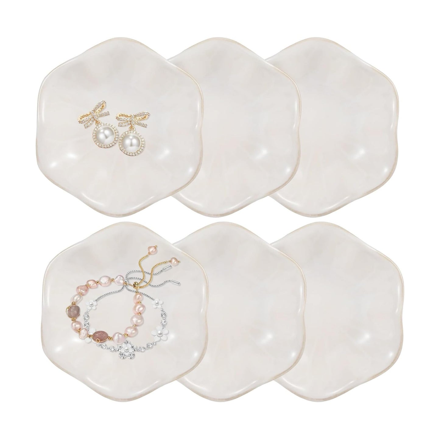 Small Trinket Trays / White / Set of 6