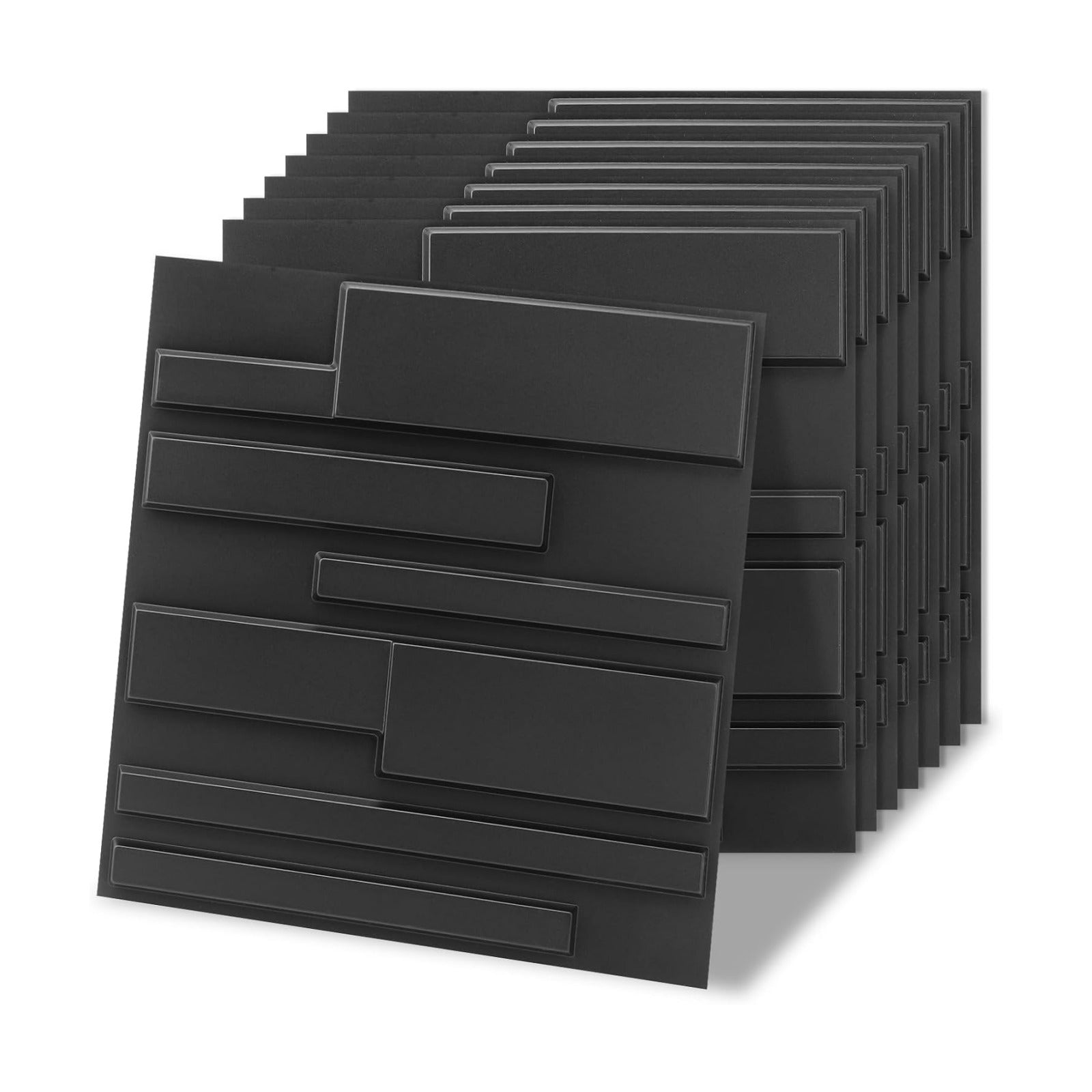 Art3d 20 Pack Decorative 3D Wall Panels, 19 Sq.Feet PVC Interior Wall Décor, 11.8"x11.8", Black