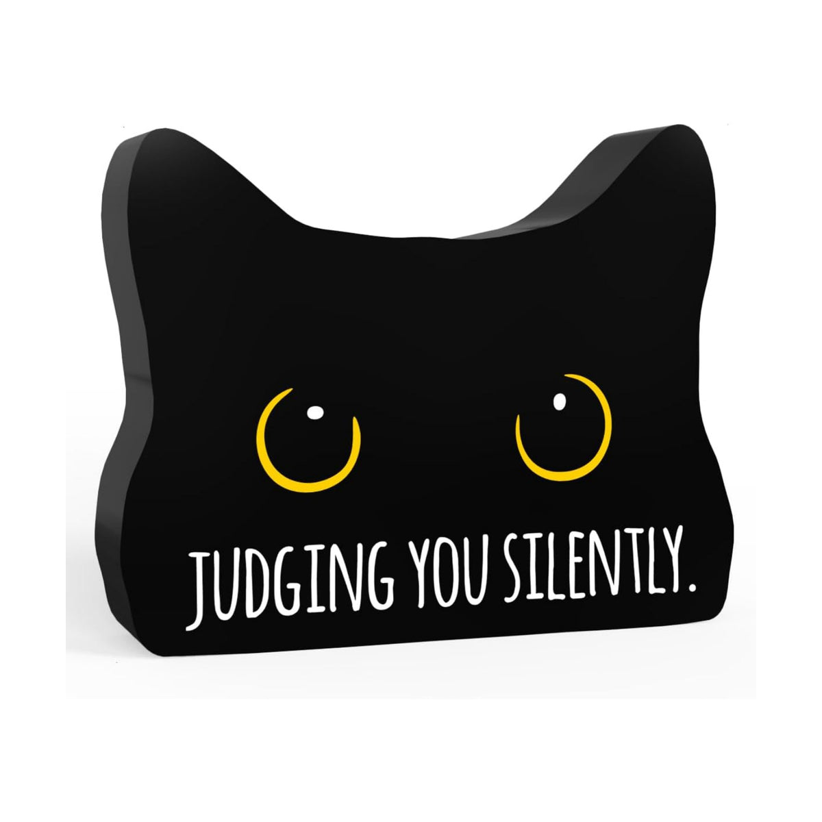 Judging You Silently Funny Bathroom Acrylic Decor Sign Black Cat Decor Cat Decor for Home Bathroom Cat Lover Gifts For Women Men