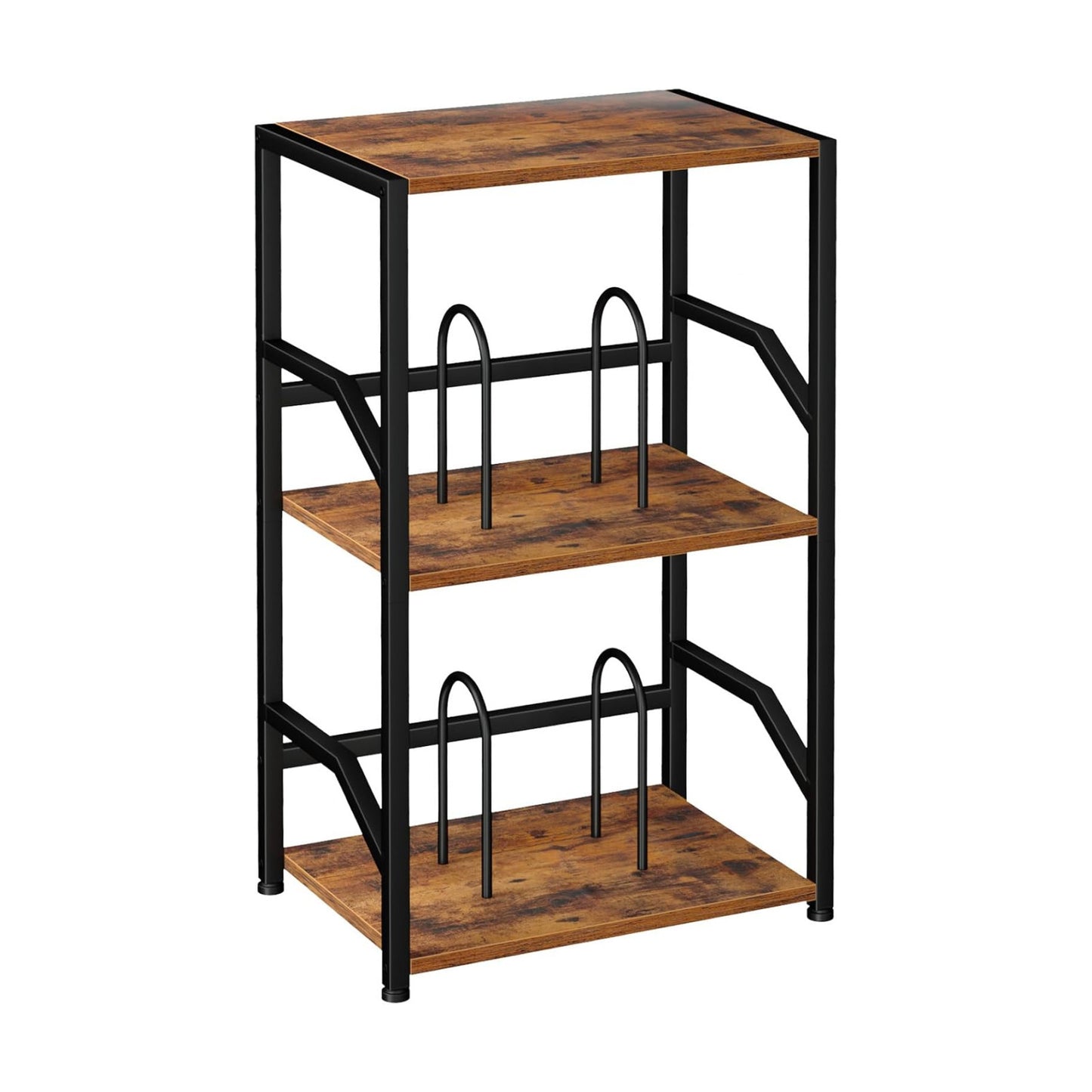 Record Player Stand, Turntable Stand with Vinyl Record Storage | Vinyl Record Player Table Holds 200 Albums, 3 Tier End