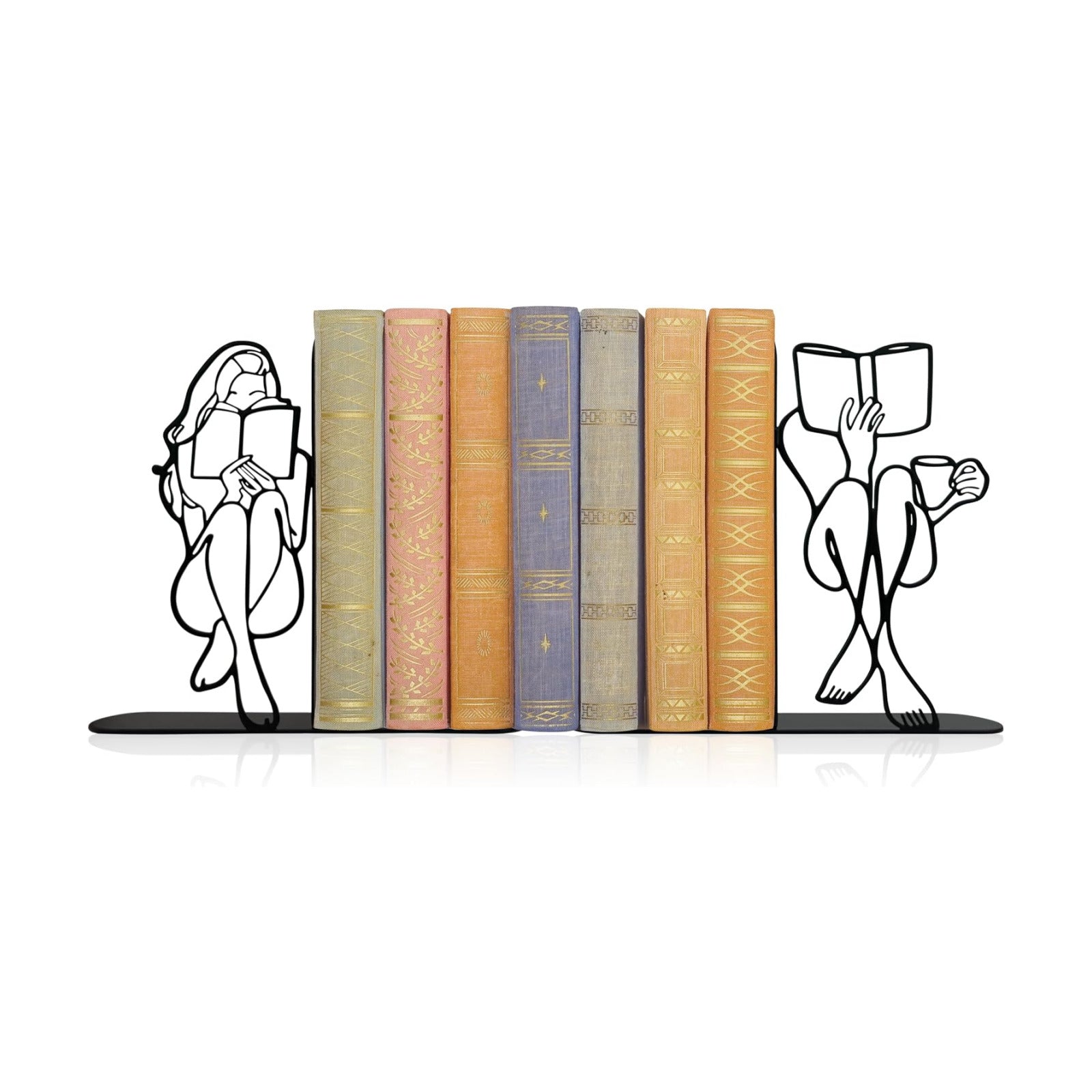 Metal Book Ends Decor for Heavy Books / Black