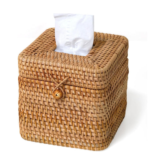 Rattan Tissue Box Cover Square