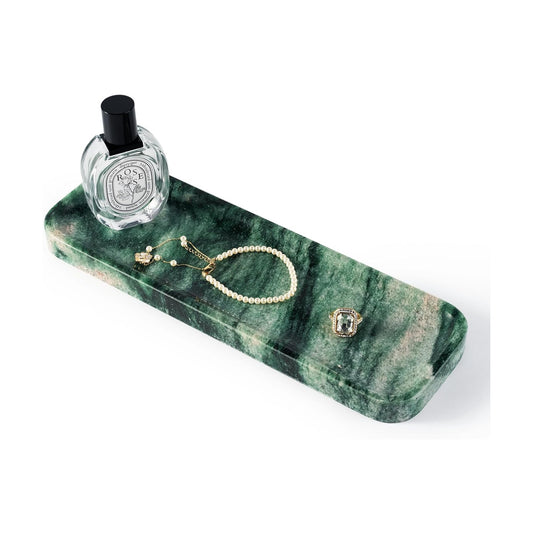Marble Tray / Stone Vanity Tray / 12 x 4 / Verde Lapponia / Natural