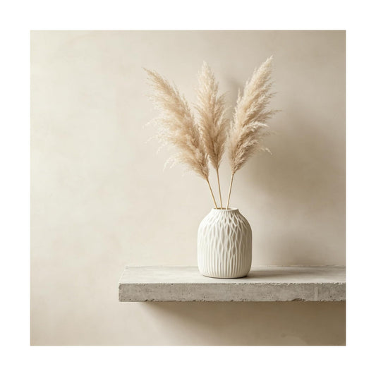 Ceramic Flower Vase / White / Small / 6 Inch
