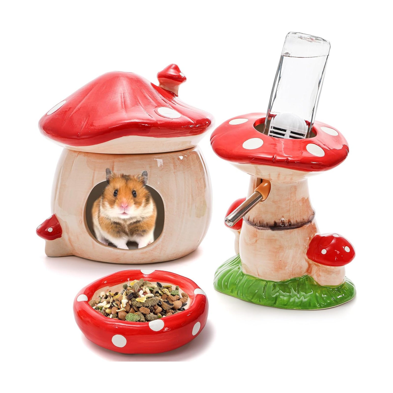 Stand / Ceramic Hamster Hideout / Set of 3
