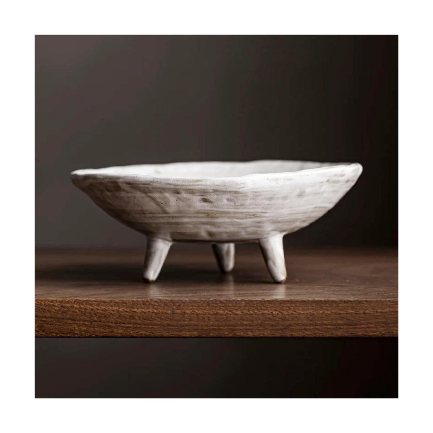 Small Wabi-Sabi Ceramic Bowl / White / 6 Inch