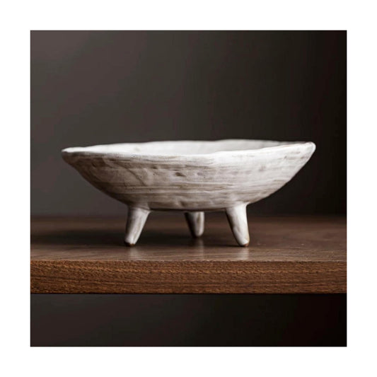 Small Wabi-Sabi Ceramic Bowl / White / 6 Inch